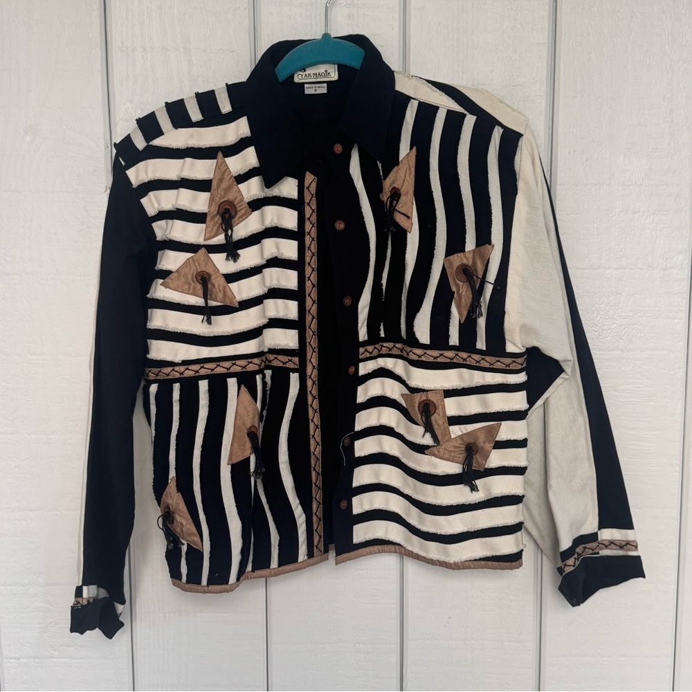 Vintage Cyak Magic Patchwork Striped Jacket
